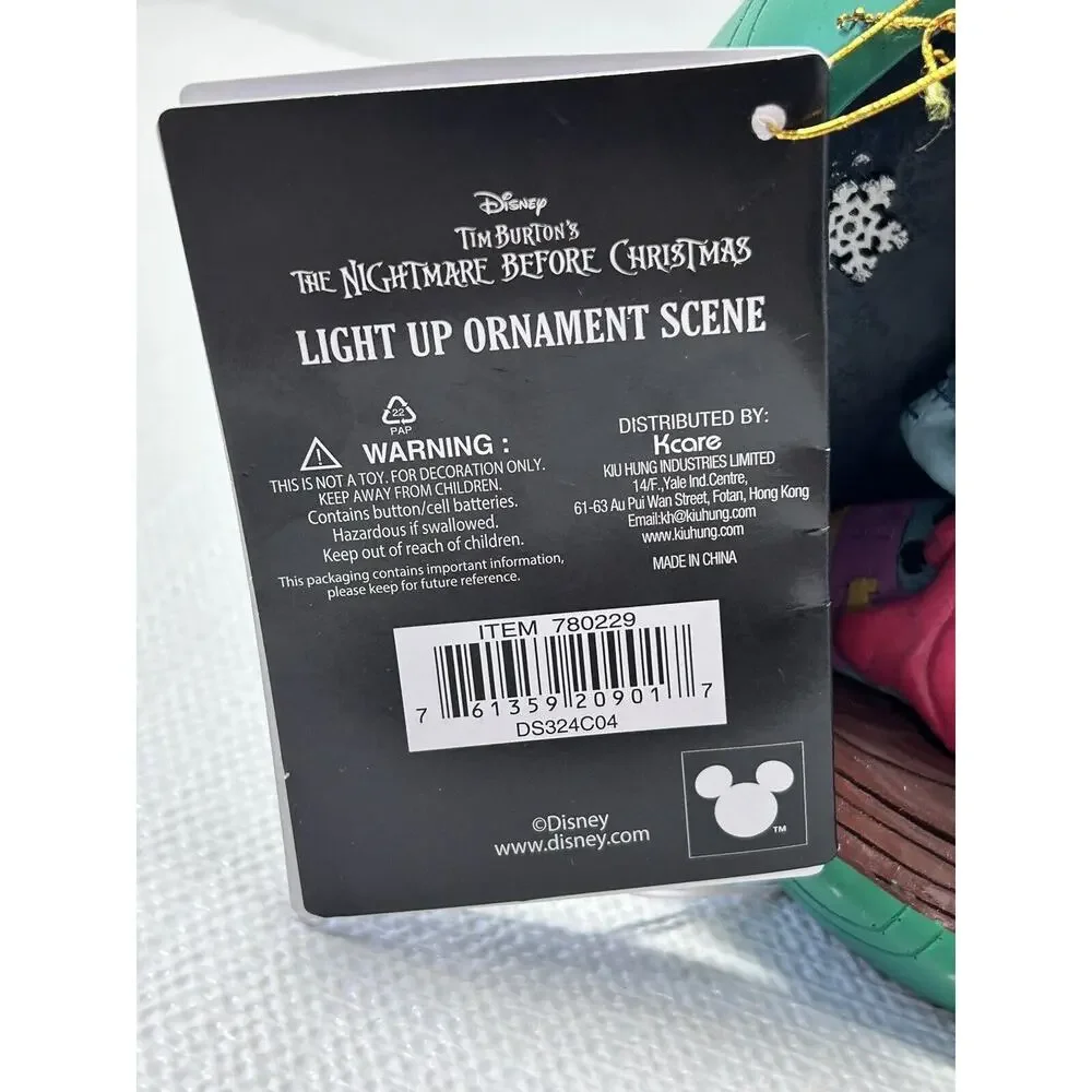 The Nightmare‎ Before Christmas Jack & Sally Light Up Ornament Scene 2024